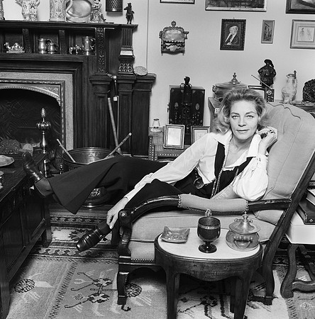 Lauren Bacall in her apartment at The Dakota, New York, 1970
