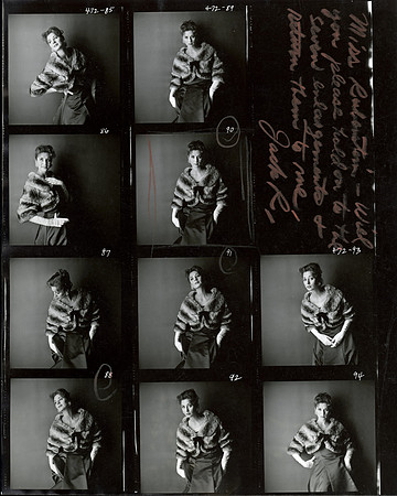 Suzy Parker, contact sheet, 1958