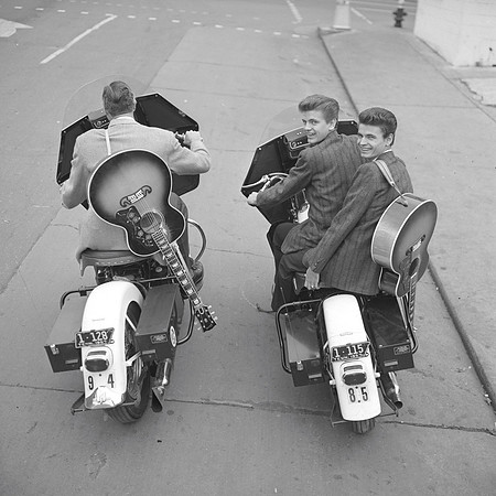 Everly Brothers on Motorbikes, 1957